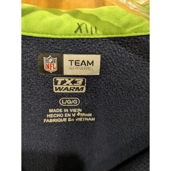NFL Team Apparel Seattle Seahawks TX3 Warm long sleeve Pullover Sweatshirt large - Picture 3 of 3